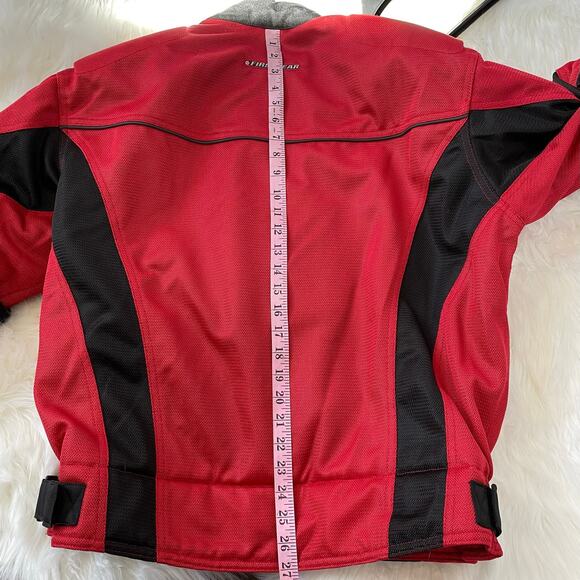 Armored Motorcycle Jacket Men XL Red Black Padded Racing First Gear Protective - Picture 4 of 12